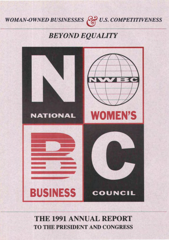 The cover of the national women's business council annual report 1991.