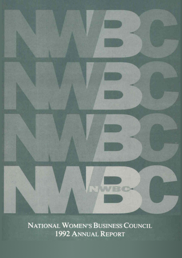 The cover of the national women's business council annual report 1992.